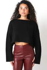 Light Gray Betty Cropped Sweater Sweater