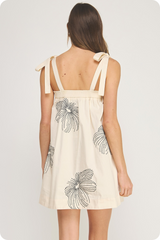 Antique White Cotton Bloom Mini Dress Mini Dress