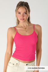 Light Gray Bianca Polka Dot Strap Cami Cami