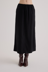 Black Back Slit Skirt Maxi Skirt