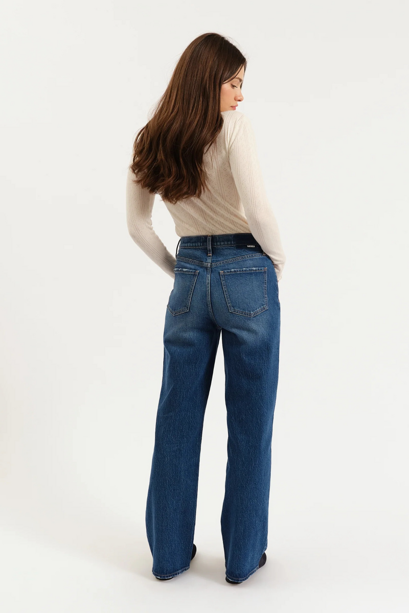 Beige City High Rise Straight Leg | Bright Blue Jeans