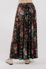 Light Gray Lexi Midi Skirt in Charlotte Floral Print Midi Skirt