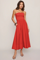 Light Gray Sunsought Strapless Midi Dress Midi Dress
