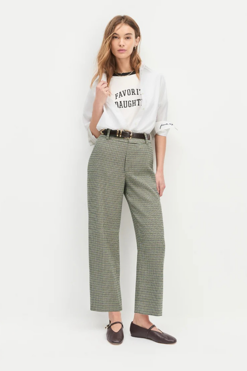 White Smoke The Cropped Fiona Pant in Cheshire Houndstooth Pant