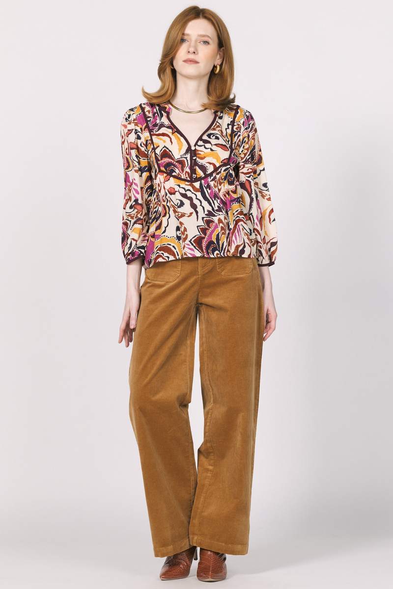 Light Gray Anabel High Rise Wide Leg Pant Pant