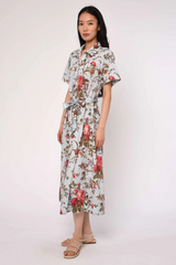 Lavender Drew Midi Dress in Battersea Floral Print Midi Dress