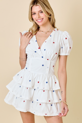 Lavender Lucky Star Ruffle Romper Romper
