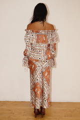Light Gray Wild West Whirl Maxi Skirt Maxi Skirt