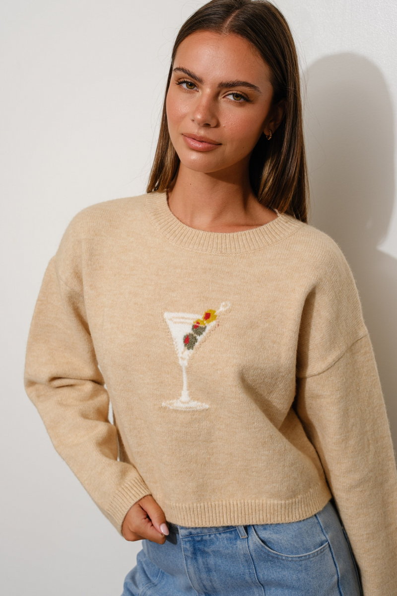 Rosy Brown Merry Martini Sweater Sweater
