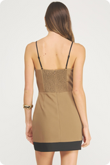Antique White Whitney Contrast Mini Dress Mini Dress