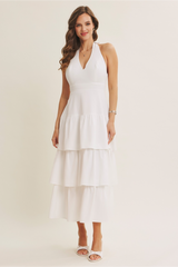 Antique White Endless Ruffle Tiered Maxi Dress Maxi Dress