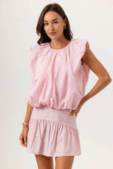 Lavender Keira Striped Top Top
