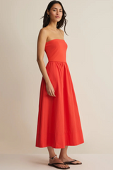 Light Gray Sunsought Strapless Midi Dress Midi Dress