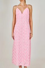 Pink Lace Spaghetti Strap Maxi Dress Maxi Dress