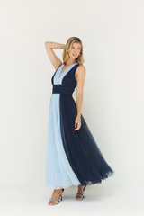 Lavender Valetta Gown in Blue Colorblock Formal Dress
