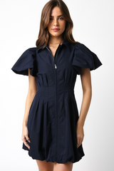White Smoke Robin Bubble Mini Dress Mini Dress