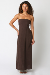 Light Gray Babette Linen Maxi maxi dress