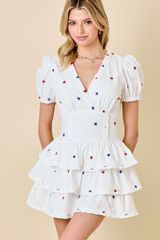 Lavender Lucky Star Ruffle Romper Romper