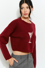 Antique White Merry Martini Sweater Sweater