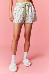 Tan Christmas Satin Gingham Pj Set Pajamas