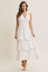 Light Gray Endless Ruffle Tiered Maxi Dress Maxi Dress