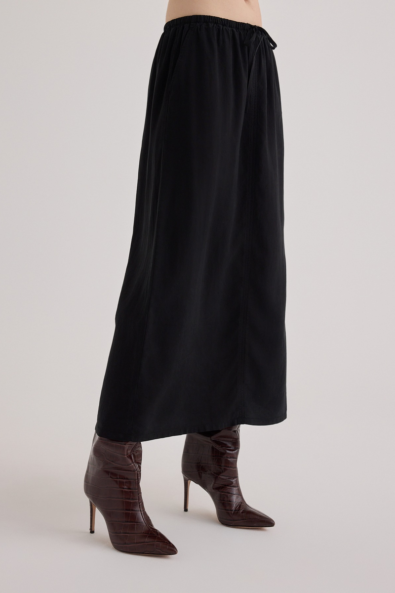 Light Gray Back Slit Skirt Maxi Skirt