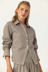 Antique White Striped Aster Shirt Top