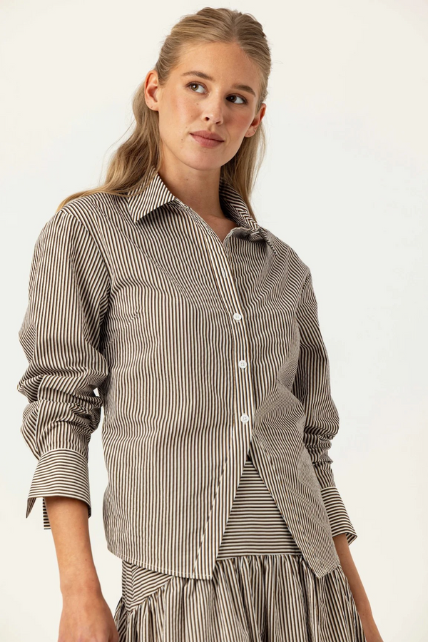Antique White Striped Aster Shirt Top