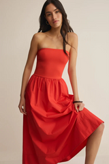 Light Gray Sunsought Strapless Midi Dress Midi Dress