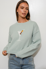Light Gray Merry Martini Sweater Sweater