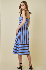 Tan Stripe Symphony Midi Dress Midi Dress