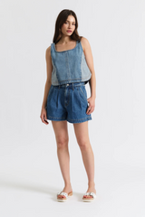 Lavender Coronado Pleated Short | Montage Denim Shorts