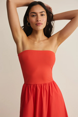 Light Gray Sunsought Strapless Midi Dress Midi Dress