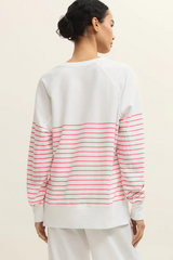 Lavender Weekender Striped V-Neck Sweatshirt