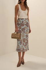 The Jojo Skirt in Sky Paisley Floral