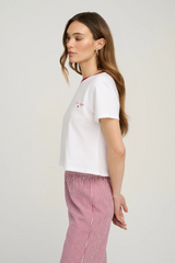 Light Gray The Cropped Signature Chest Logo Tee Tee