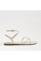 Lavender Ellina Strappy Sandal | Ivory Leather Sandal