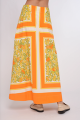 Lavender Berri Midi Skirt in Orange Blossom Print Midi Skirt