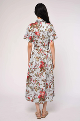 Lavender Drew Midi Dress in Battersea Floral Print Midi Dress