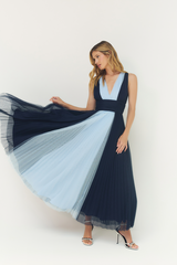 Lavender Valetta Gown in Blue Colorblock Formal Dress
