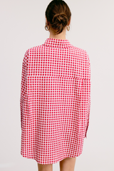 Light Coral Page Oversized Gingham Shirt Shirt