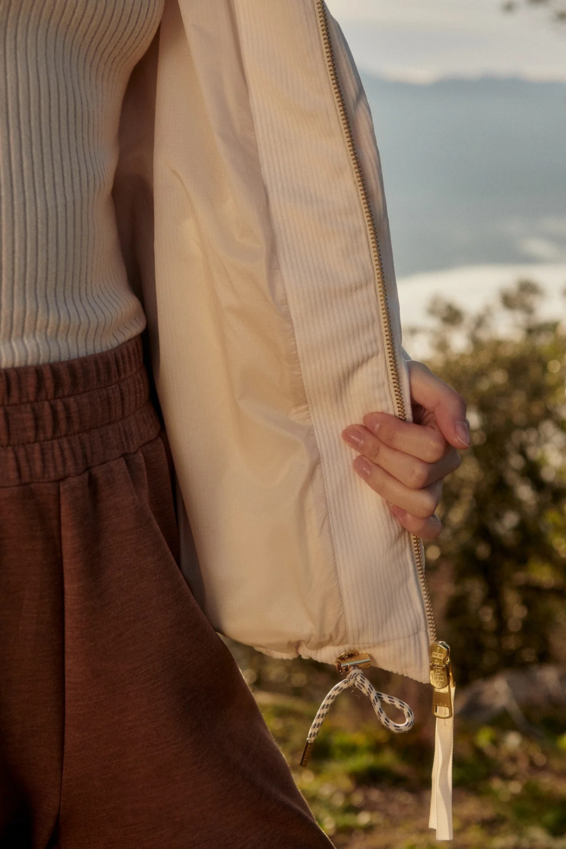 Dark Olive Green Brackley Cord Puffer Jacket Jacket