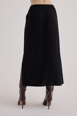 Light Gray Back Slit Skirt Maxi Skirt