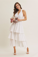 Antique White Endless Ruffle Tiered Maxi Dress Maxi Dress