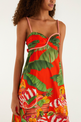 Lavender Fruit Trolley Red Sleeveless Maxi Dress Midi Dress
