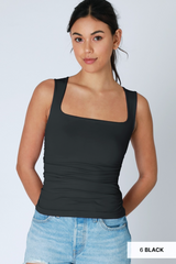 Light Gray Nichols Shirred Top Tank Top