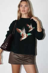 Black Where The Ducks Go Sweater Sweater