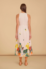 Tan Elsie Dress in Farmers Market Midi Dress