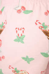 Misty Rose Tini Time Drink Print Flannel Shorts Pajama Shorts