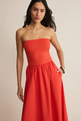Light Gray Sunsought Strapless Midi Dress Midi Dress